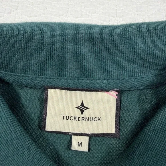 NWT Tuckernuck June Bug Green Pique Cotton Long Sleeve Polo Dress Womens M - Picture 3 of 10
